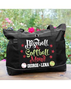 Baseball and Softball Mom Tote with Player Name