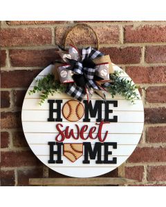 Baseball Door Hanger, Home Sweet Home Sign