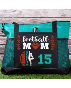 Custom Football Mom High-capacity Tote Bag with Name & Number