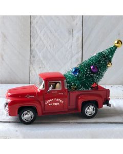 Personalized Christmas Red Truck Decor Metal Farm Truck